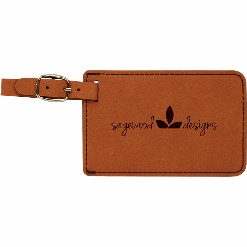 4 1/4" x 2 3/4" Rawhide Leatherette Luggage Tag