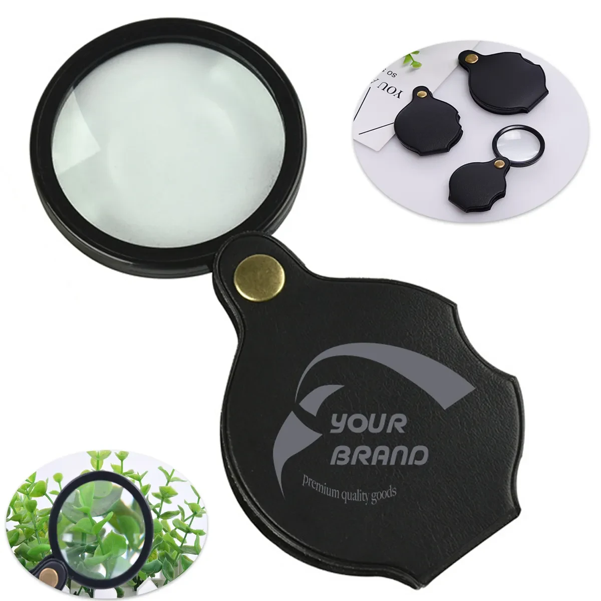 Mini Pocket Magnifier with Rotating Protective Holster, custom ruler with logo imprint 1
