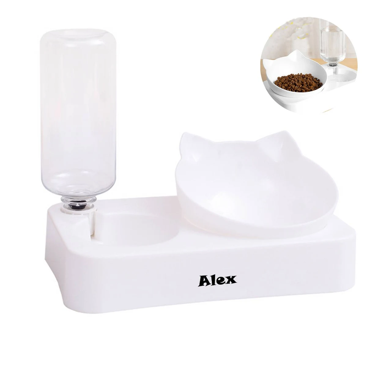 Cat Water Fountain and Food Bowl 1