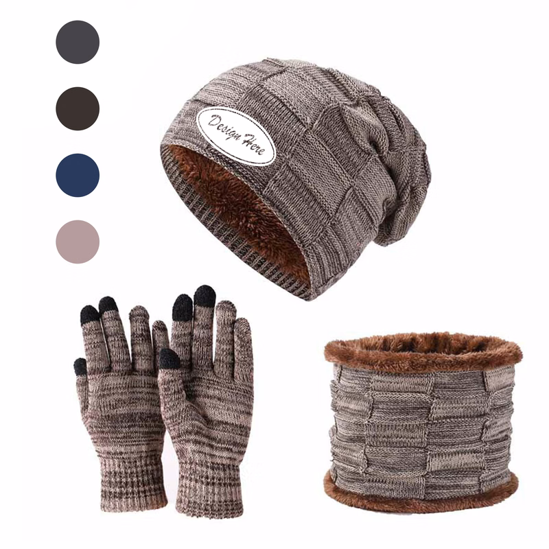 Winter Warmth Set: Knit Hat, Scarf & Gloves