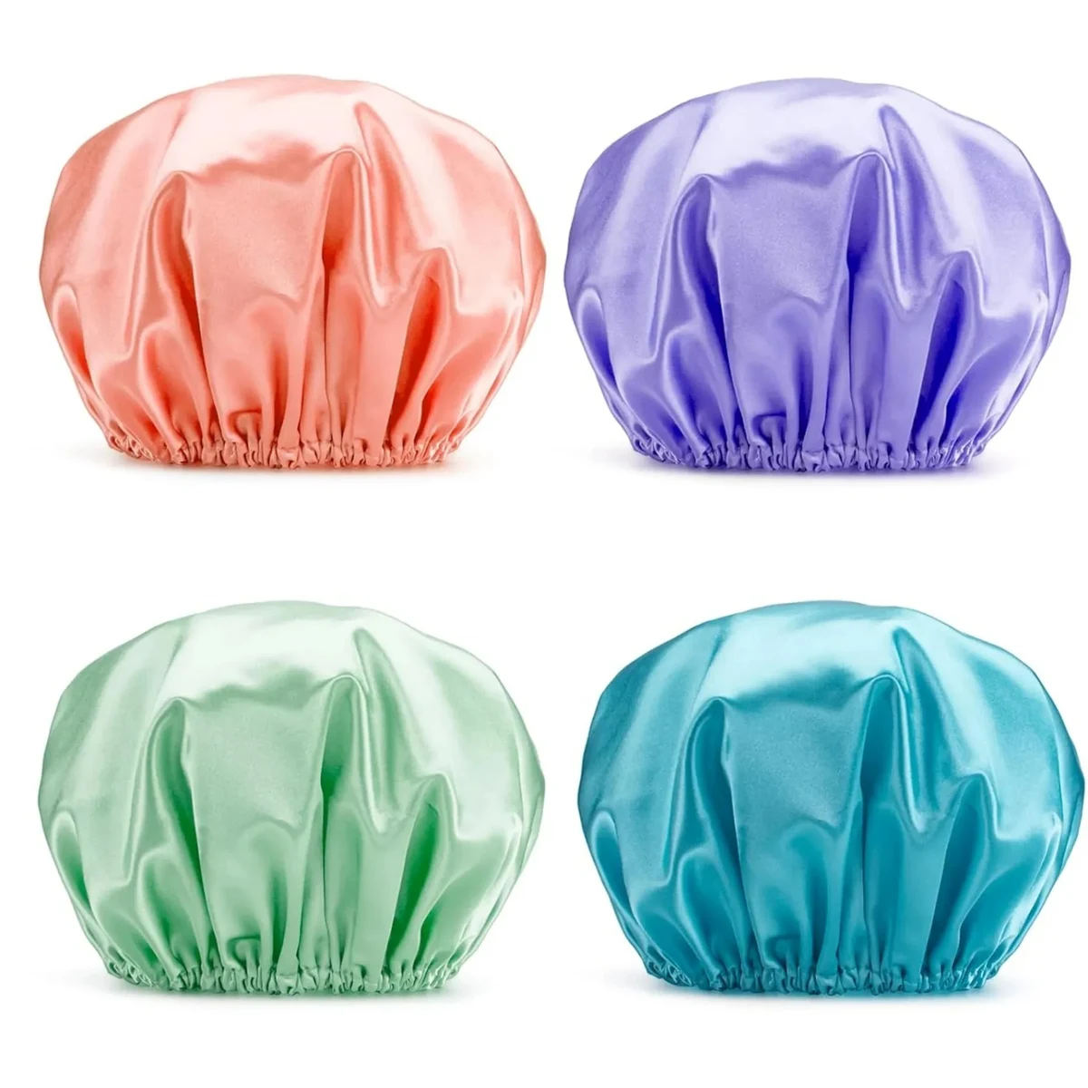 Shower Caps for Women Reusable Waterproof 1