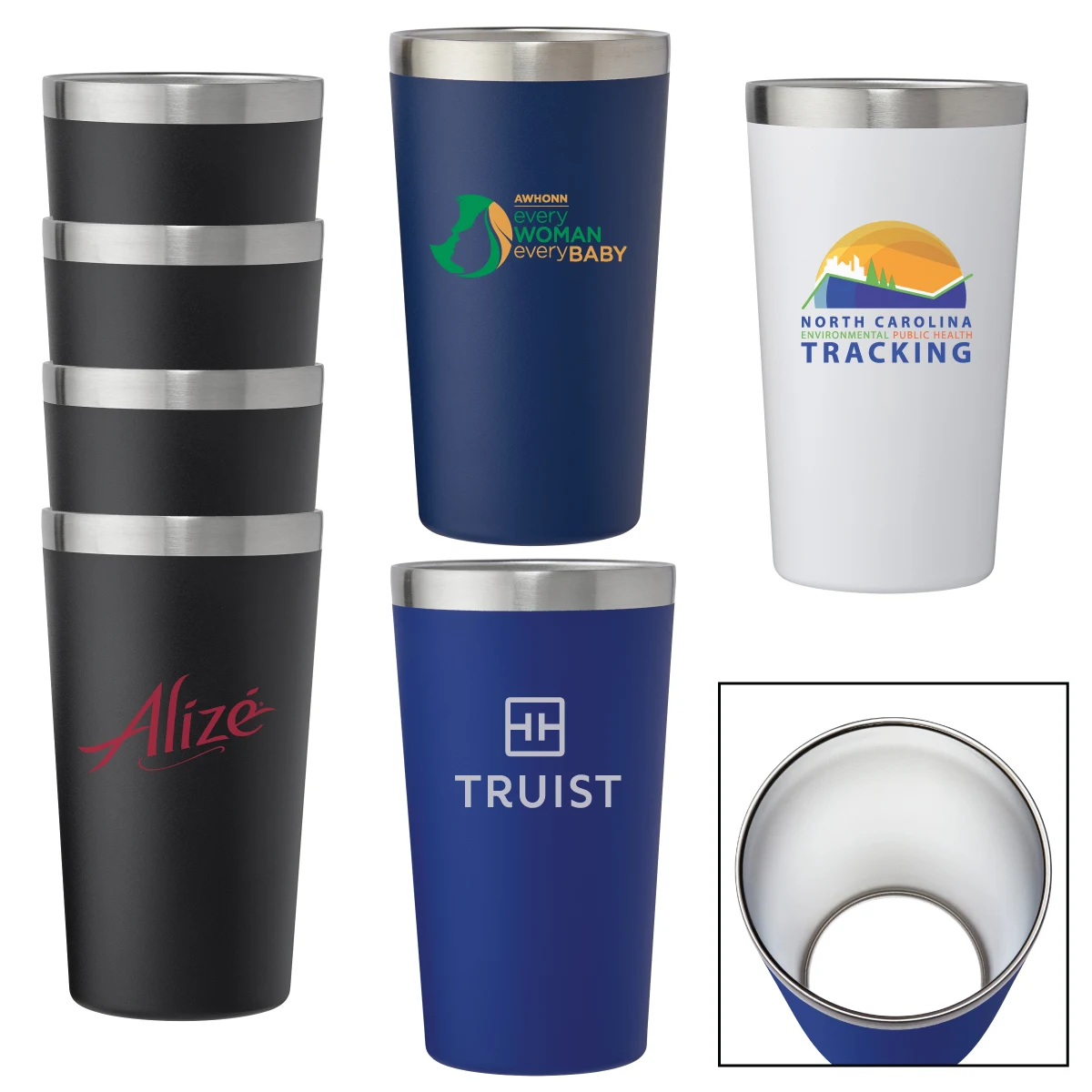 Limerick Double Walled Vacuum Insulated Stackable Pint Glass Cup 1