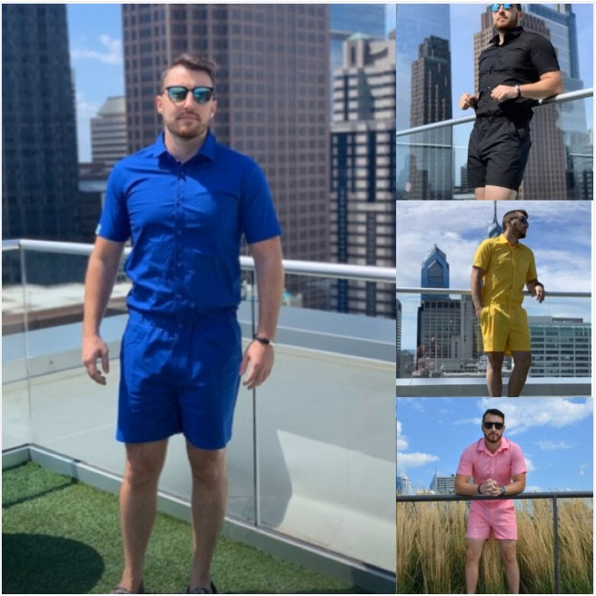 Men'S Short-Sleeved One-Piece Suit