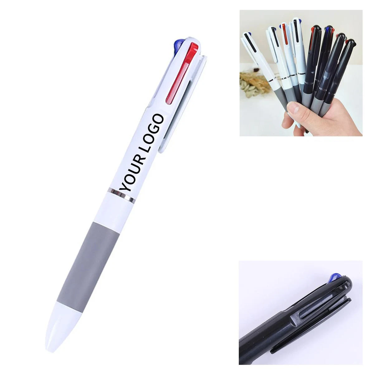 Plastic Tri Color Soft Grip Writing Pen 1