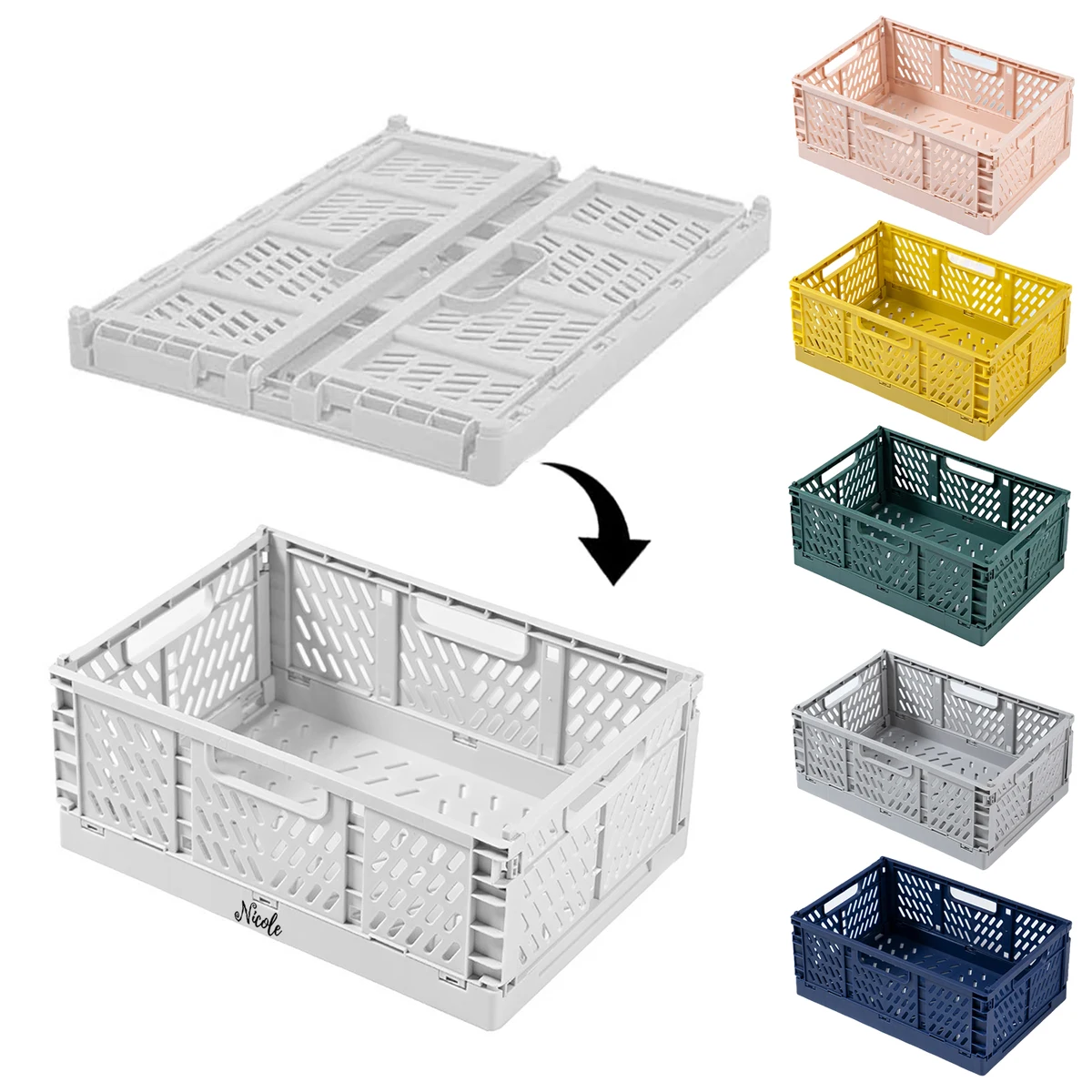 Foldable Plastic Storage Basket for Home Kitchen 1