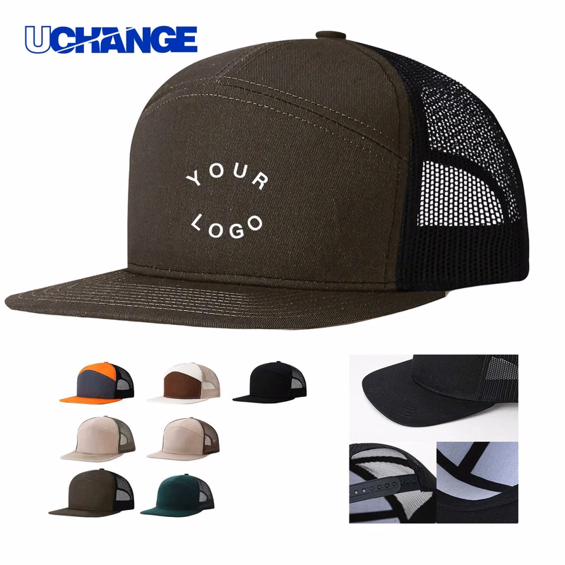 Embroidered Flat Visor Cap Headwear with Adjustable Strap