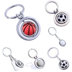 Rotating Soccer Shaped Keychains Plastic Keyring 1