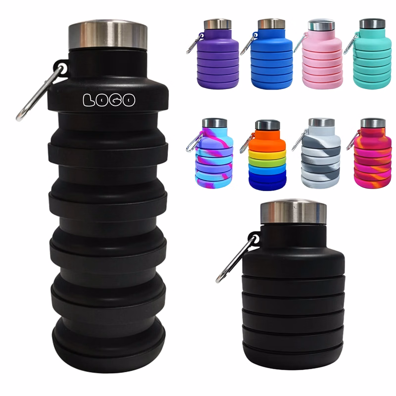 MOQ50 17oz Foldable Silicone Water Bottle