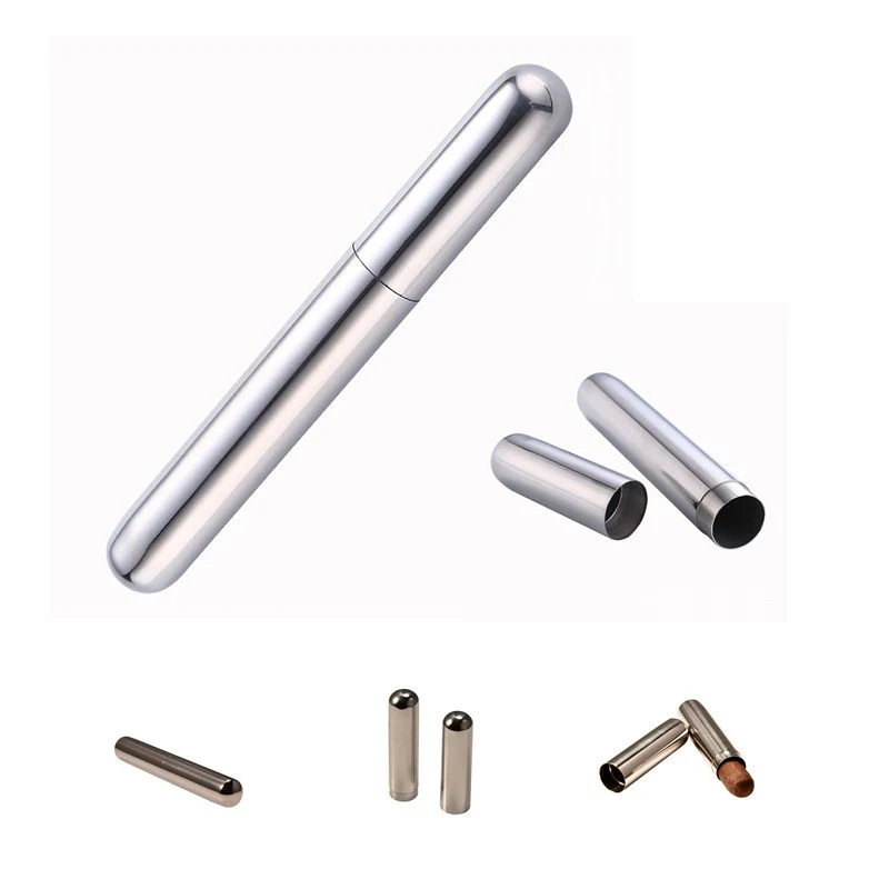 Stainless Steel Single Cigar Travel Tube 1