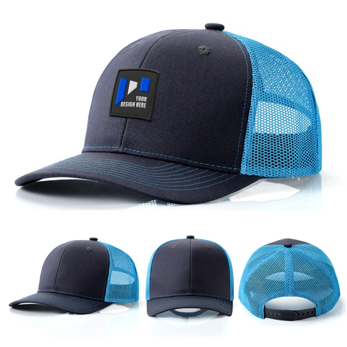 Flat Bill Trucker Cap w/ Mesh 1