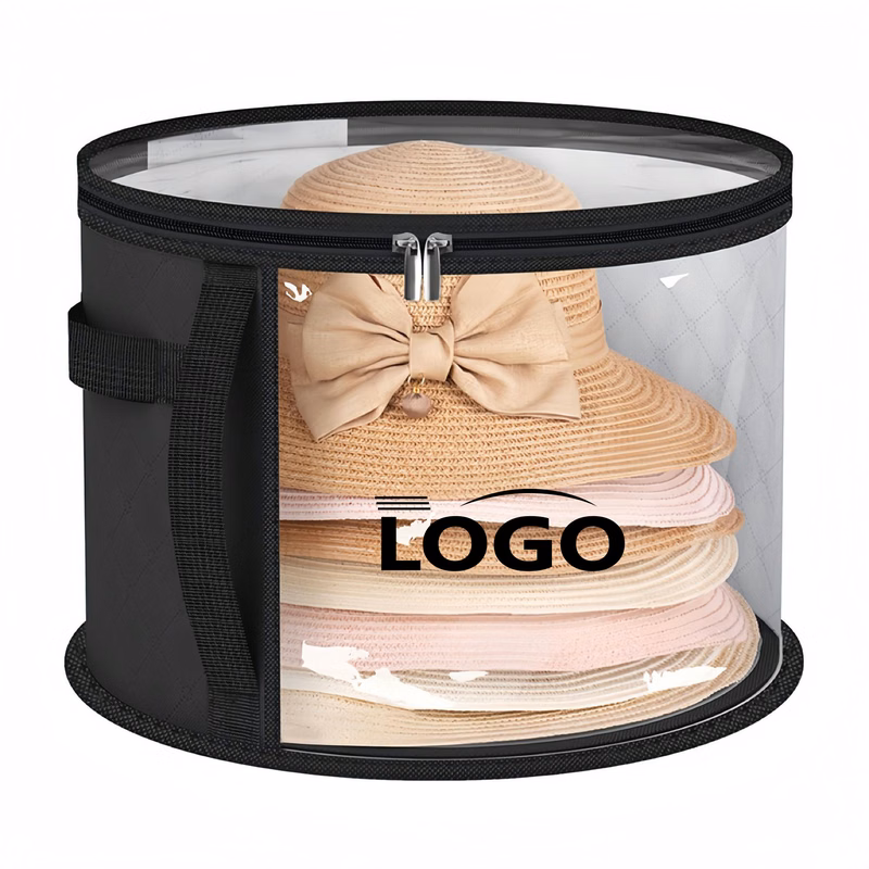 Foldable round hat non-woven storage bag