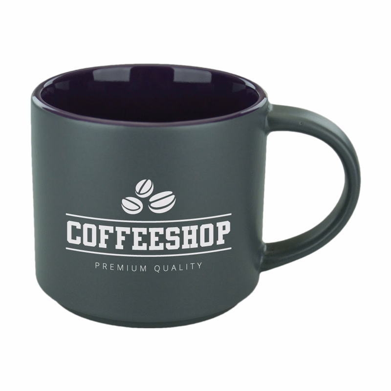 16 oz. Purple In Satin Gray Out Norwich Mug