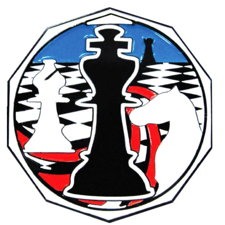 Chess Decagon Colored Medallion (2") 1
