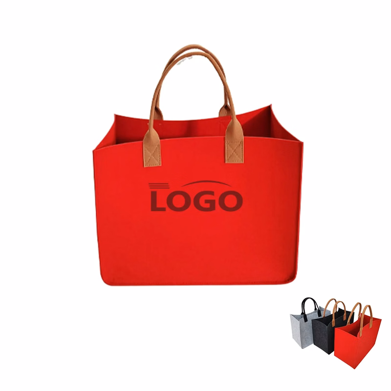 Foldable Felt Tote Bag with Long Handles