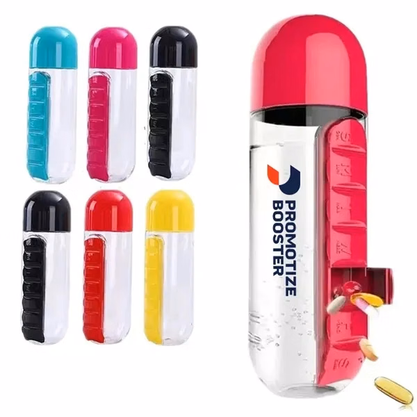 Portable Pill Insertion Organizer Water Bottle