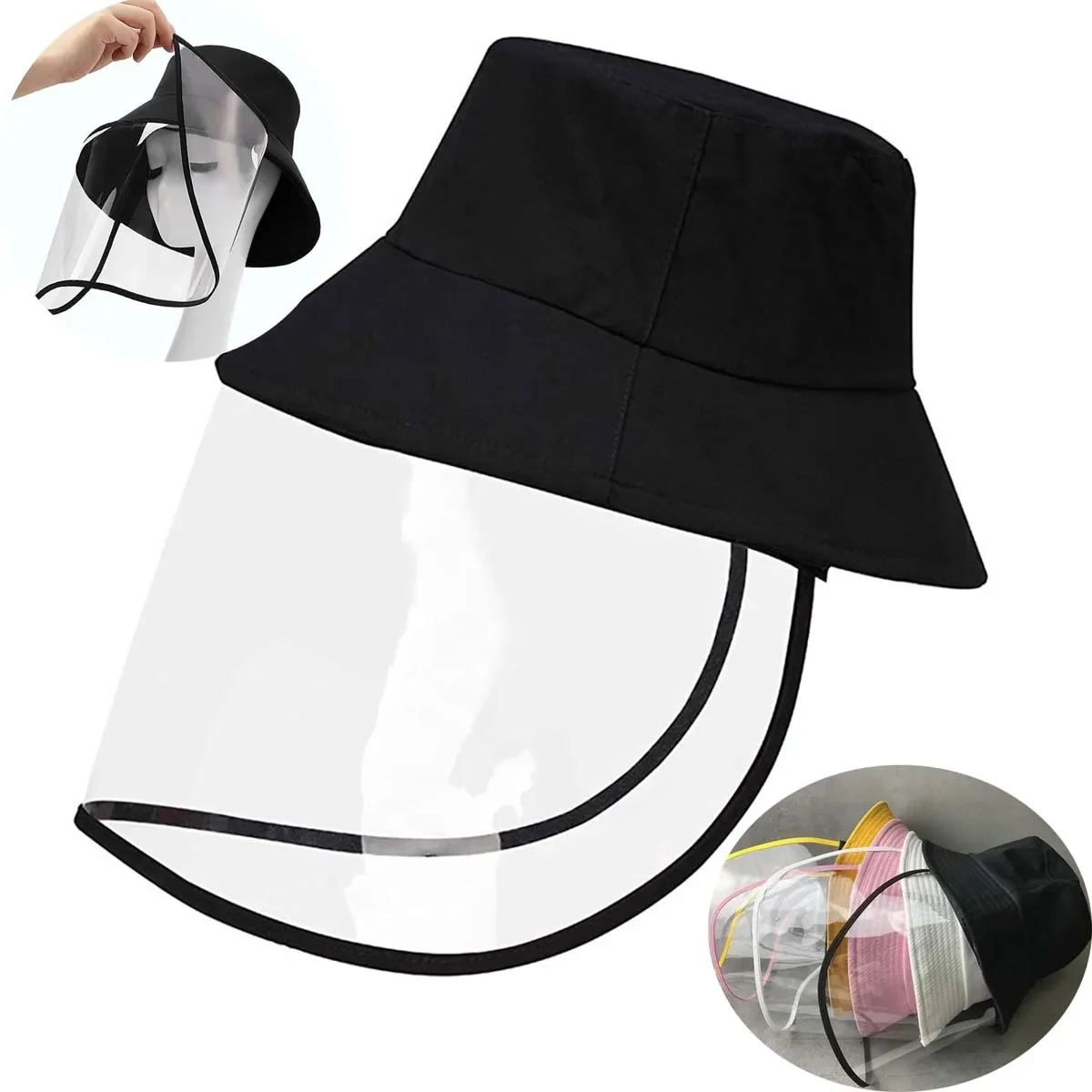 Fishing Bucket Hat With Detachable Transparent Face Mask 1