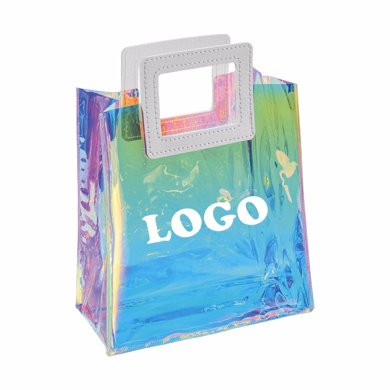 Clear Holographic Reusable Iridescent Tote Gift Bag