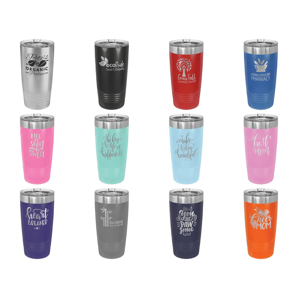 Polar Camel 20 oz. Stainless Steel Insulated Ringneck Tumbler with Slider Lid 1