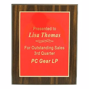 Walnut Finish Plaque (8"x10")