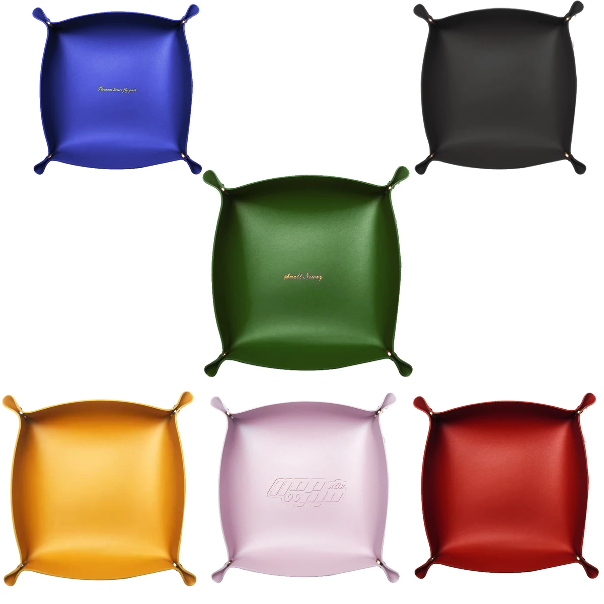 8.66" Foldable Vegan Leather Tray 1
