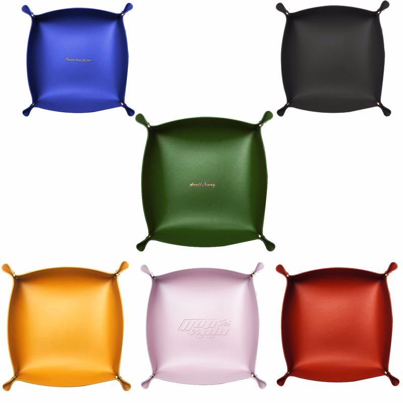 8.66" Foldable Vegan Leather Tray