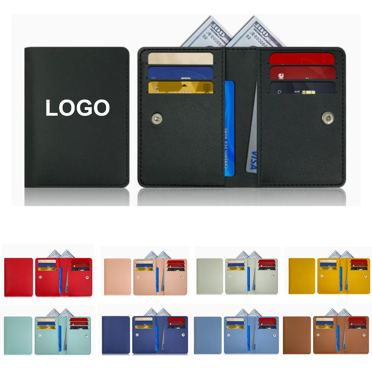 Nine Slot Anti Skimming Compact Leather Card Holder 1