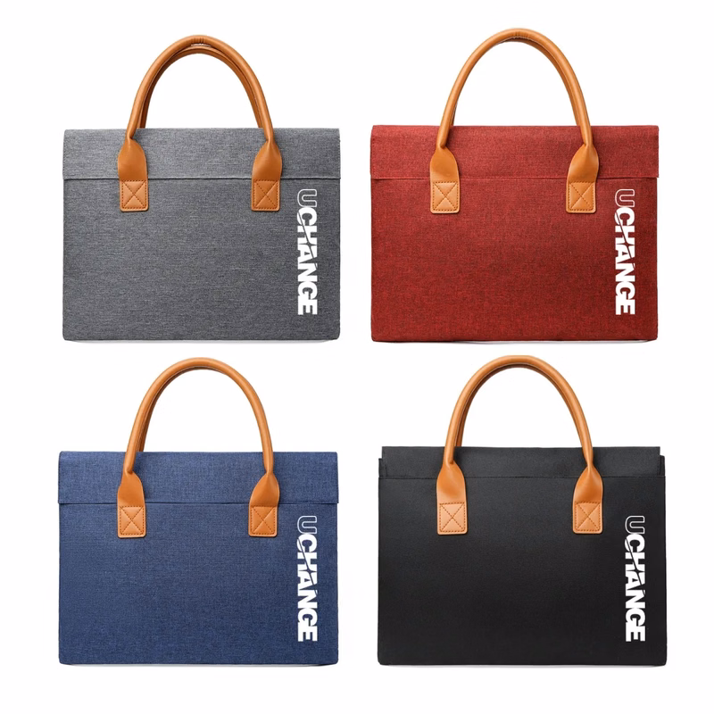 14" Business Laptop Handbag With PU Leather Handles