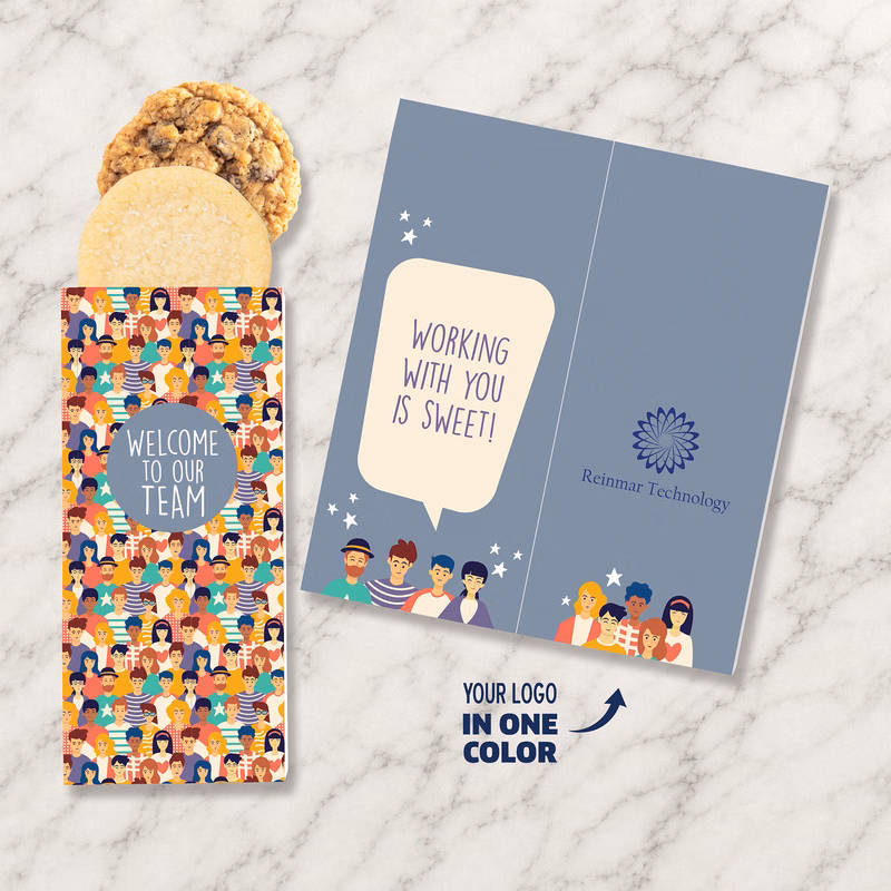 One Color Foil-Stamped Stock Welcome Sweeter Cards with Homestyle Cookie Duo