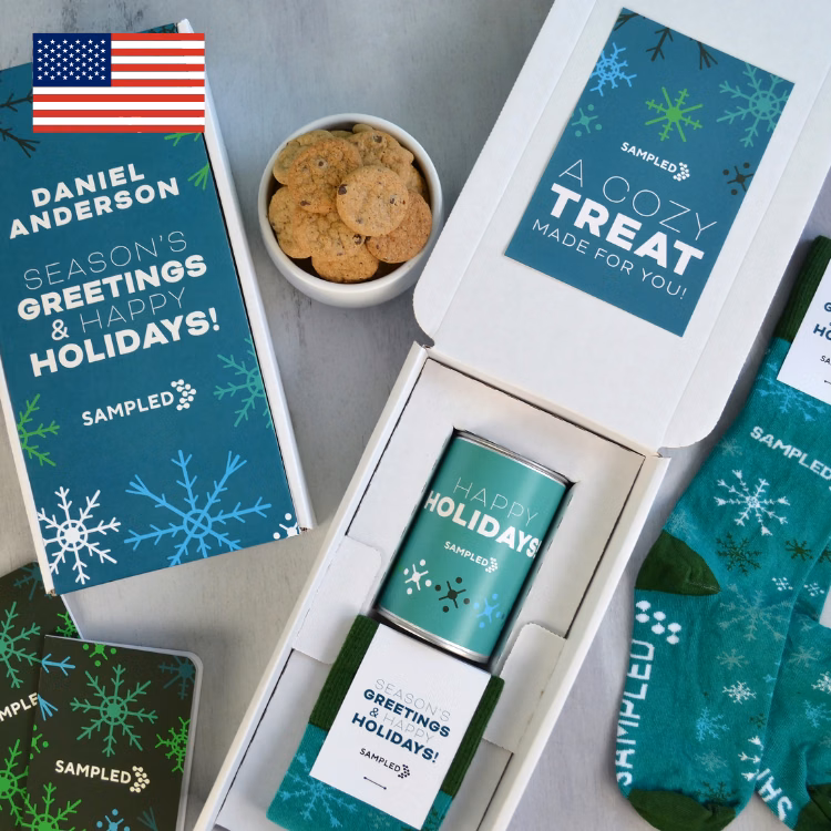 Cozy Gift Box - Holiday Kit, Christmas Socks, Cookies