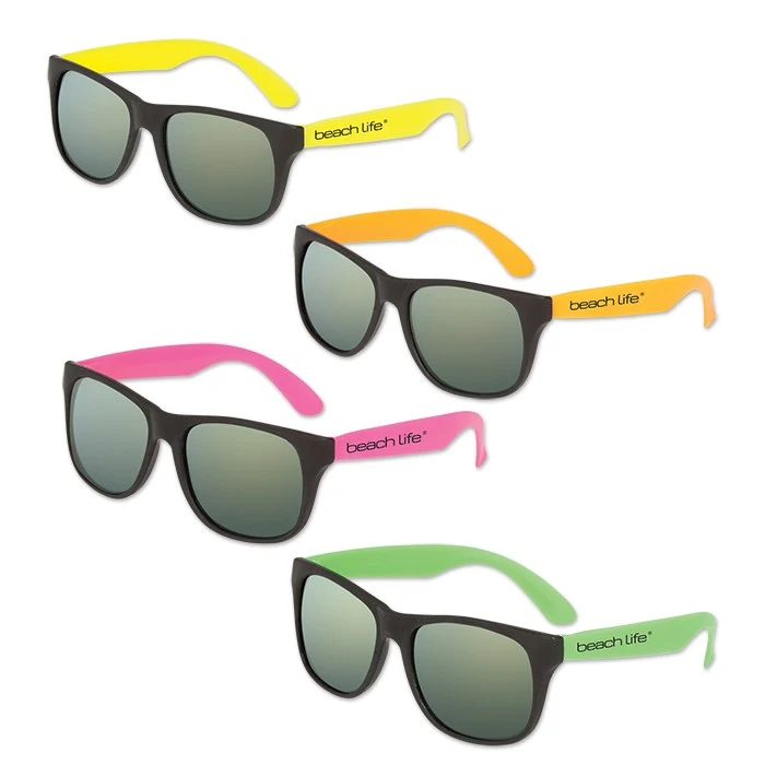 Classic Neon Sunglasses with Mirrored Lenses 1