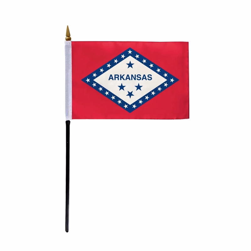 4"x6" & 12"x18'' Arkansas ePoly Printed Stick Flags