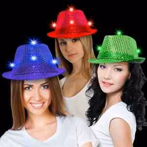 Sequin LED Fedoras