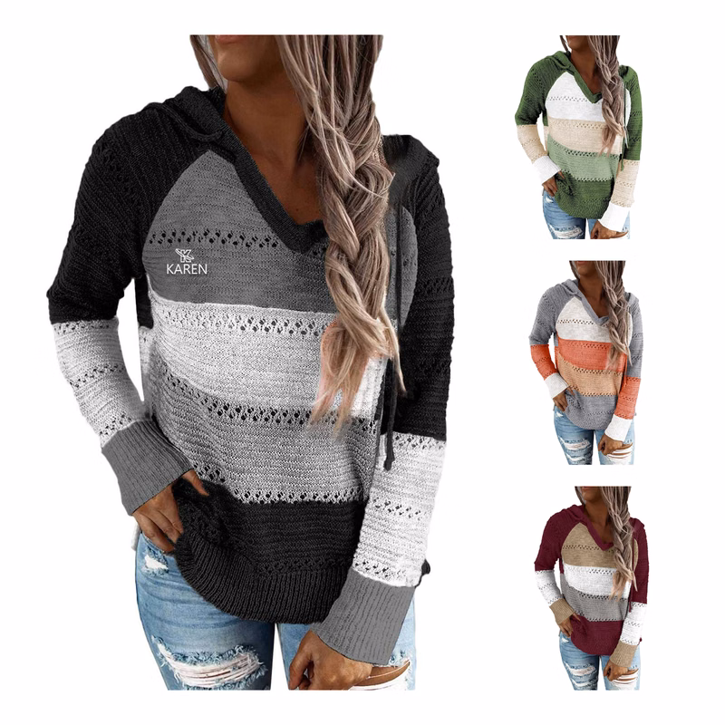Womens Casual Long Sleeve Zip Up Hooded Sweatshirts