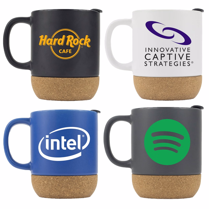 Classic 12 Oz. Ceramic Mug w/Cork Base (White)
