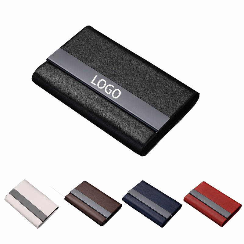 Titanium Black Microfiber Business Card Holder