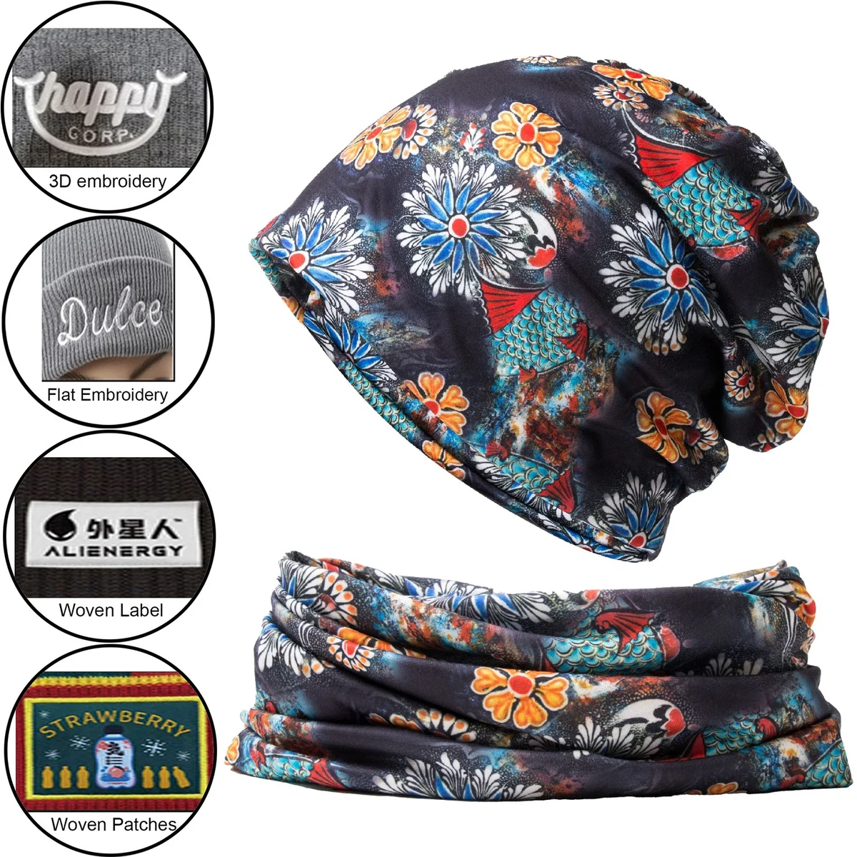 Sublimation beanie with matching neck scarf 1