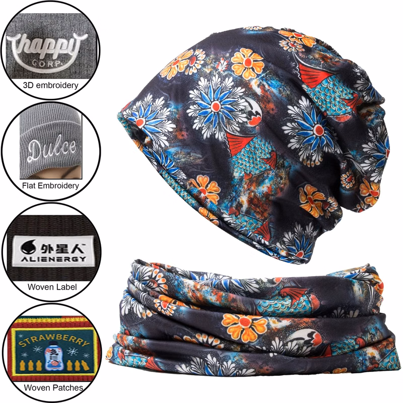Sublimation beanie with matching neck scarf