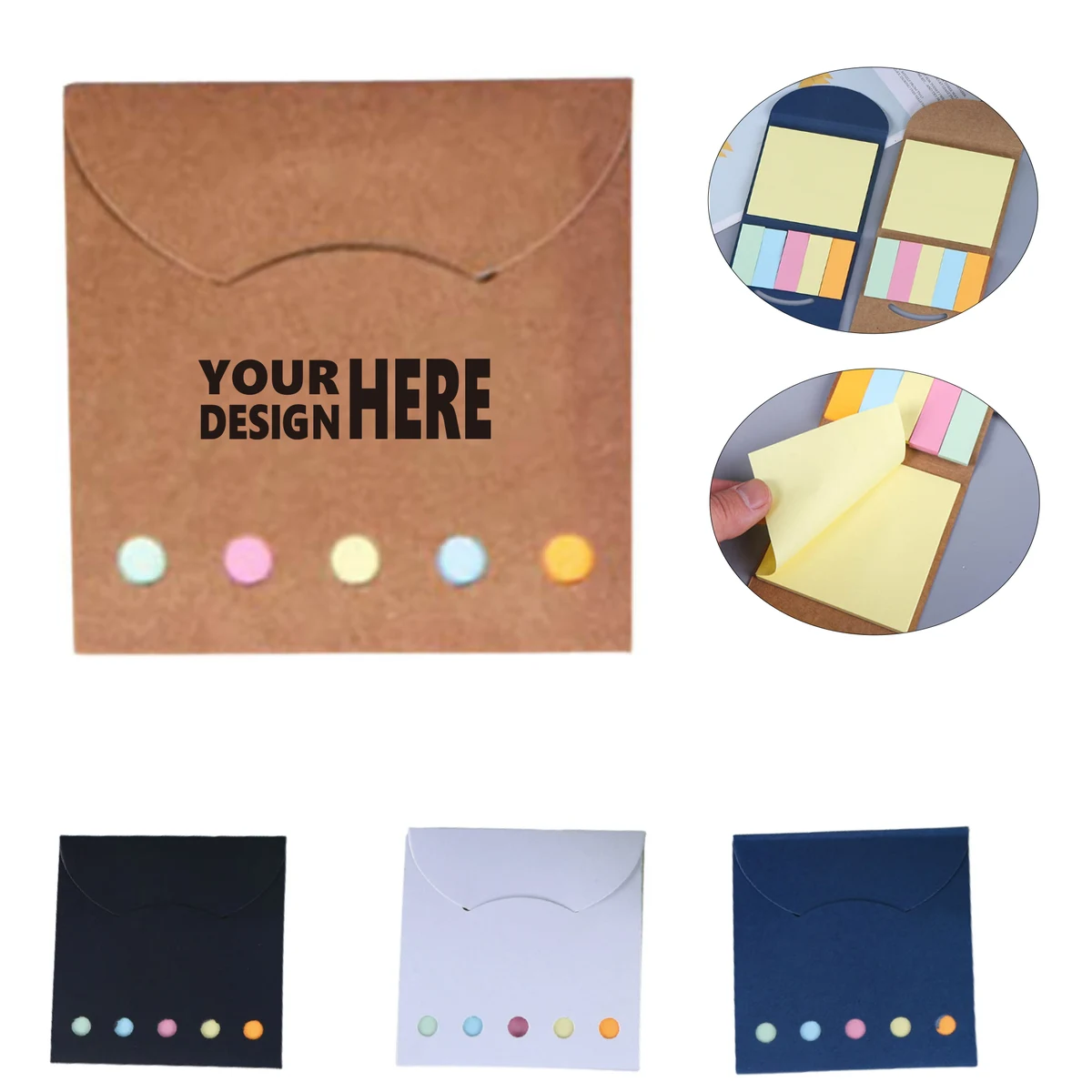 Colorful Note Pads Wrapped in Kraft Paper 1