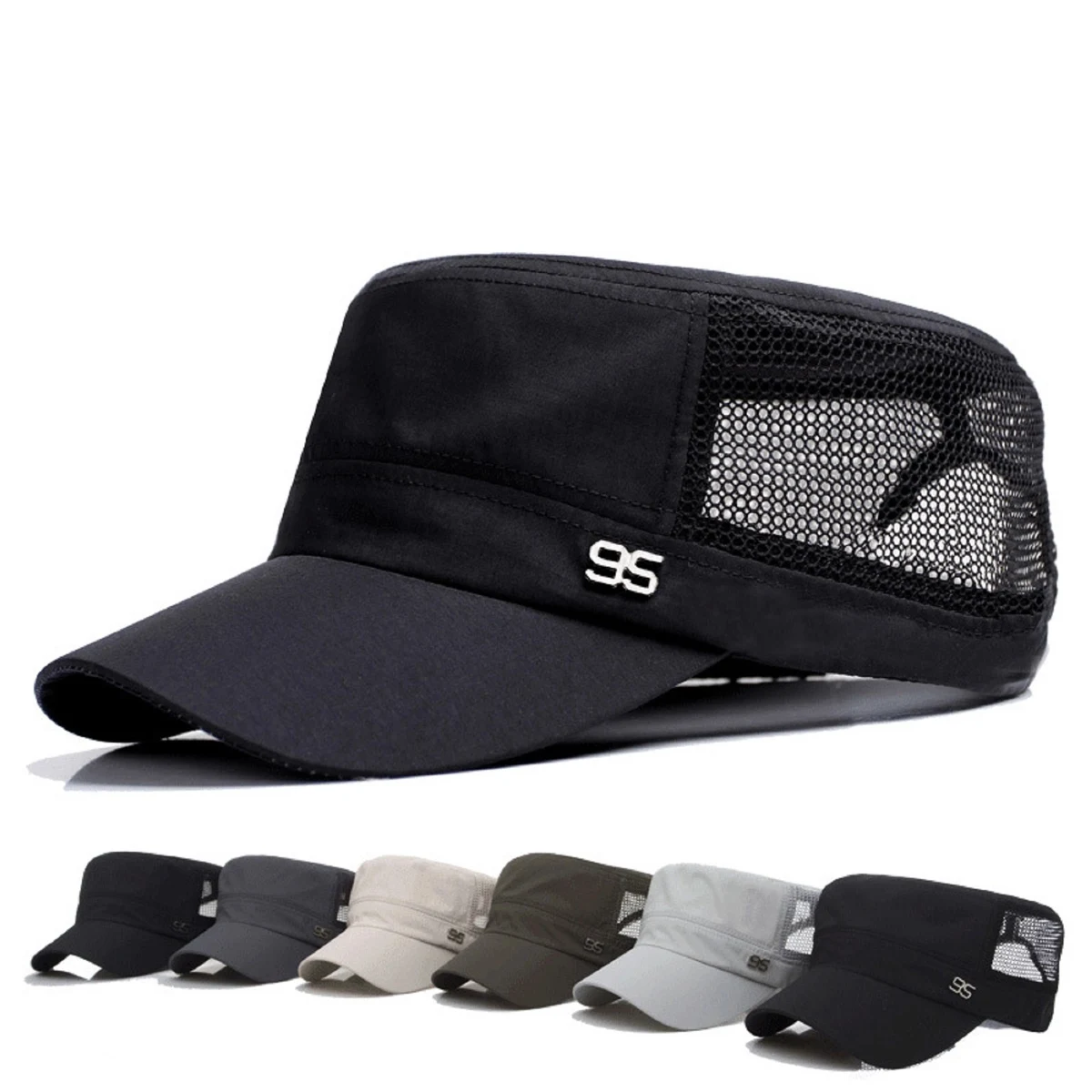 Flat Crown School Cap with Mesh 1