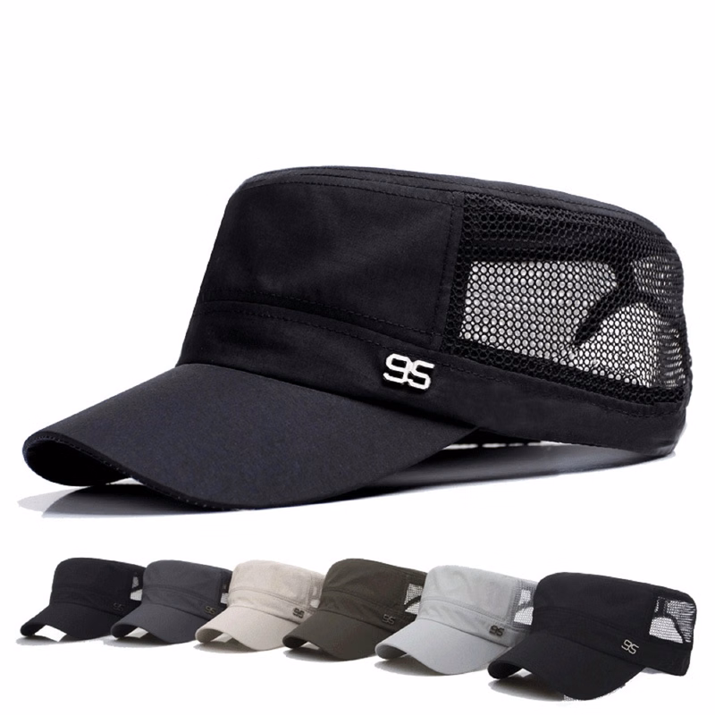 Flat Crown School Cap with Mesh