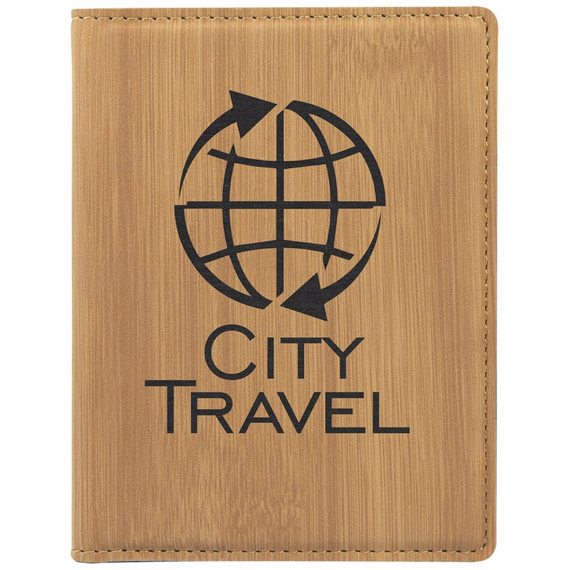 Bamboo Leatherette Passport Holder
