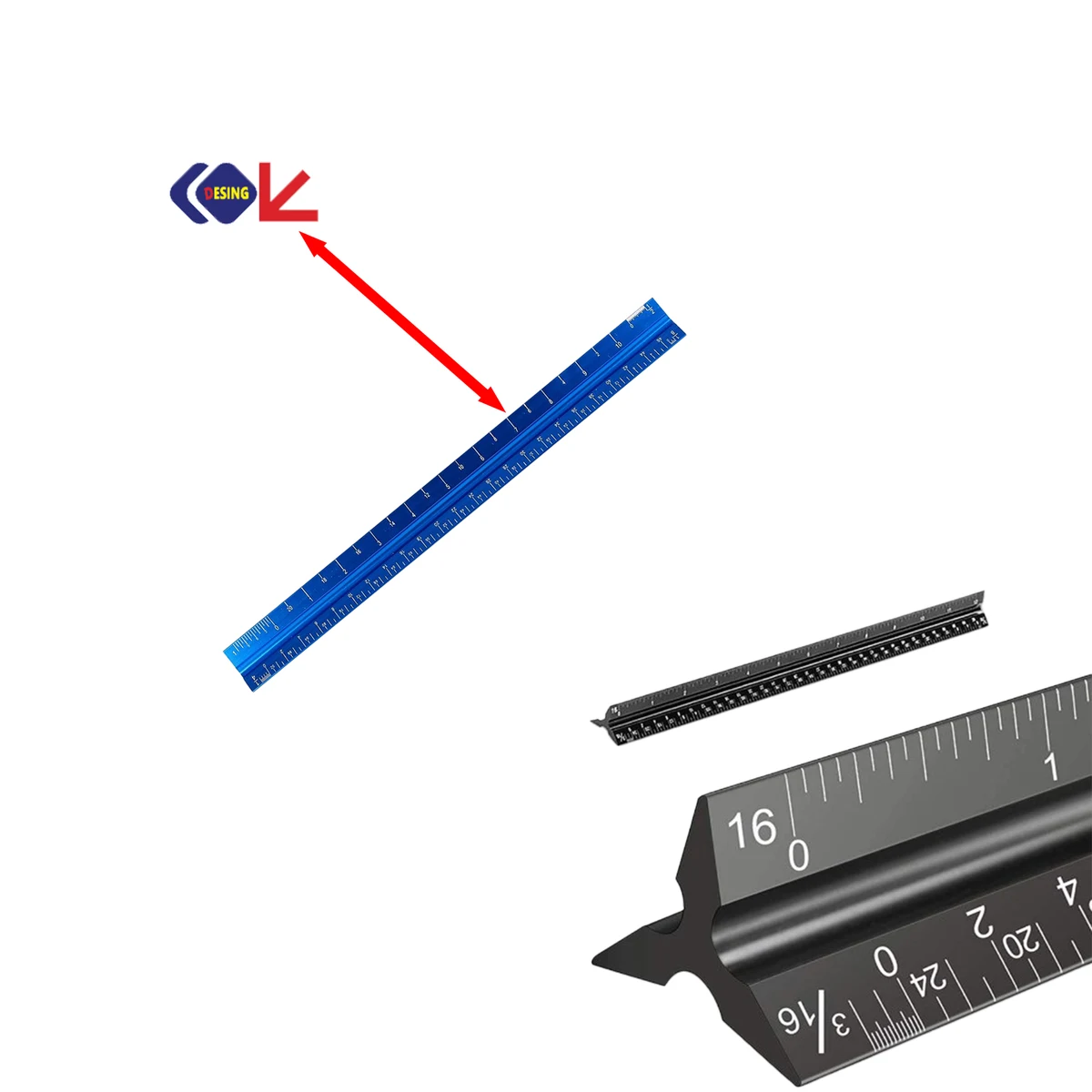 Three-edged Aluminum Alloy Steel Ruler 1