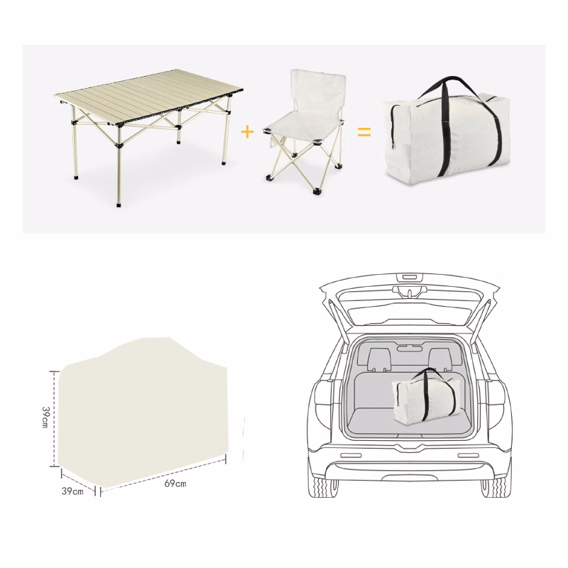 folding table and chairs