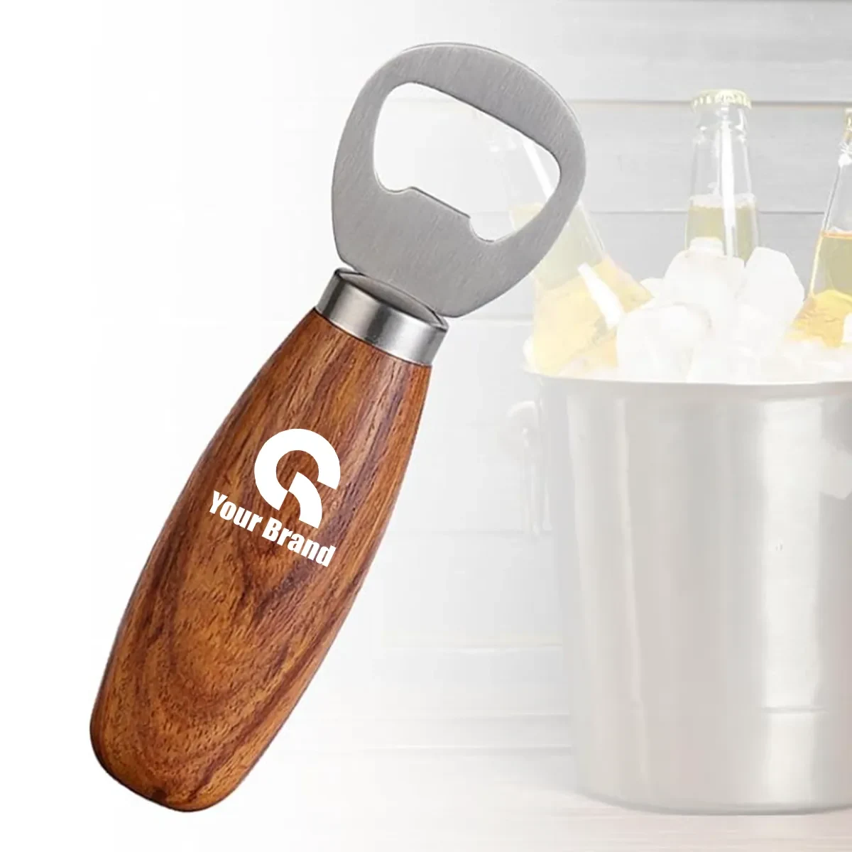 Multi-Uses Compact Wooden Handheld Beer Bottle Opener 4 Pce 1