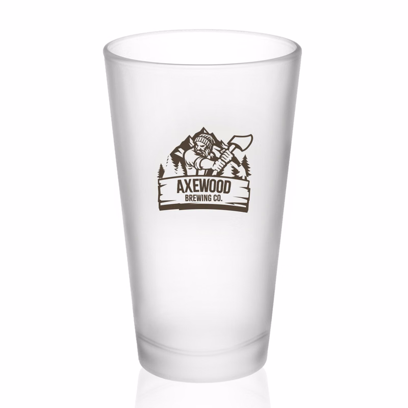 16 oz. Decker Frosted Pint Glass (1 Color Imprint)
