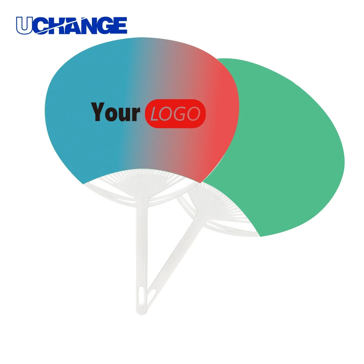 Custom Full Color Plastic Hand Fan 1