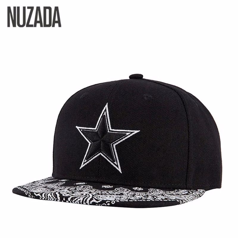 Embroidered Five-Pointed Star Snapback Baseball Cap