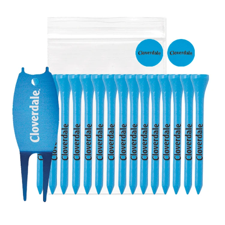 Tee packs with 15 tees, 2 Ballmarkers, 1 Aluminum Divot Tool 1