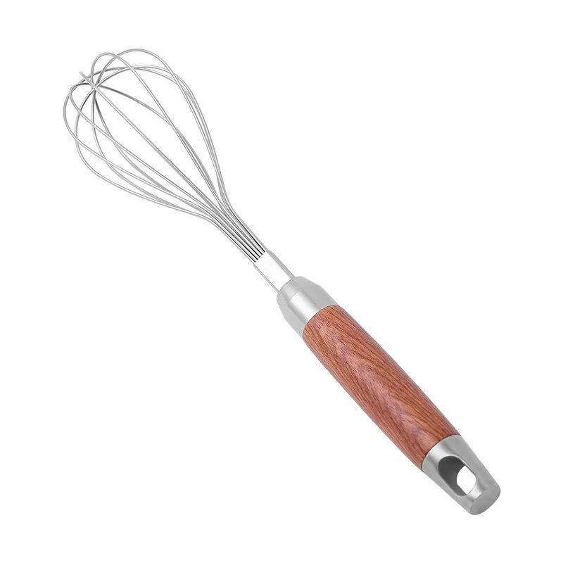 Premium Stainless Steel Whisk with Wooden Handle for Baking 1