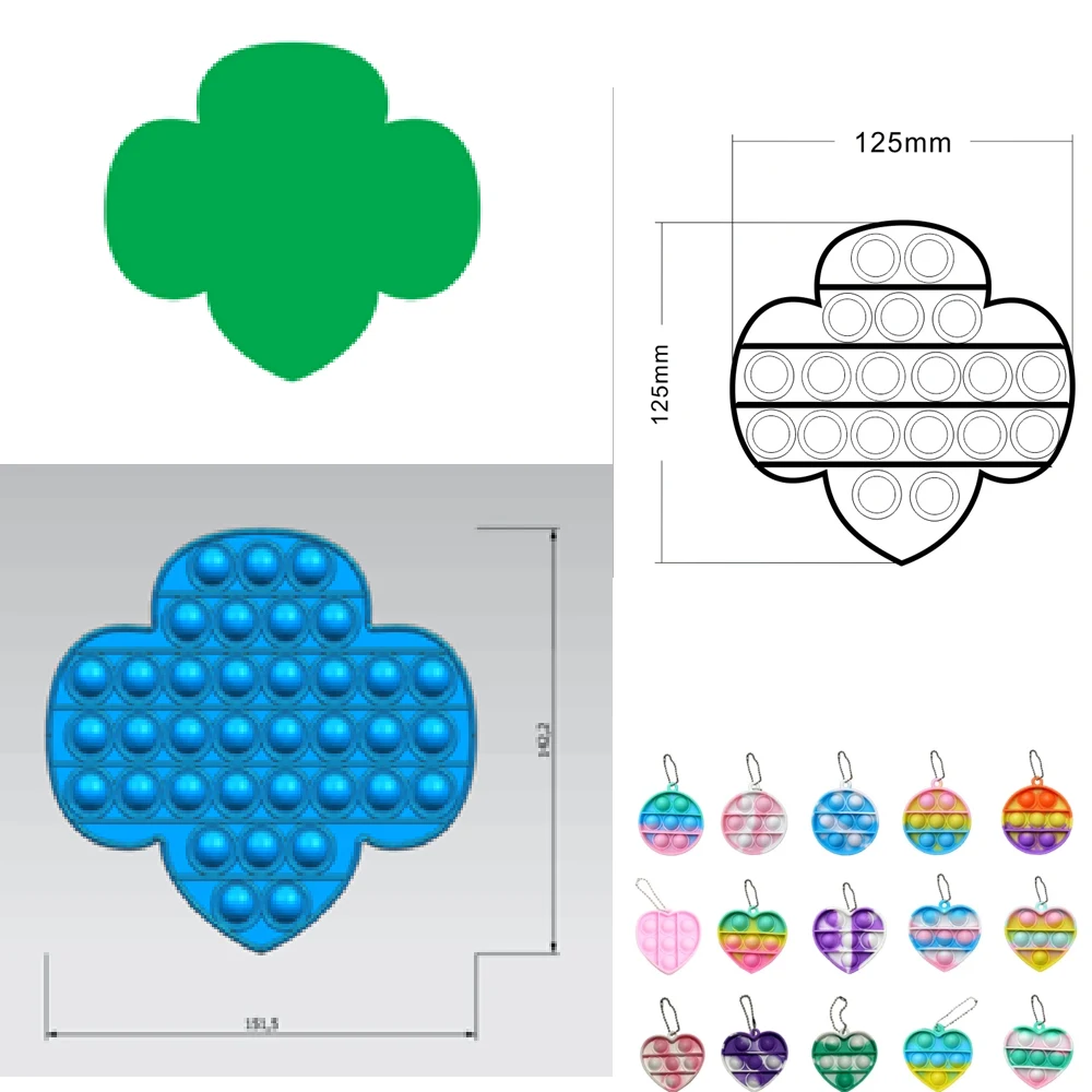 Push Pop Bubble Fidget Keychain 1